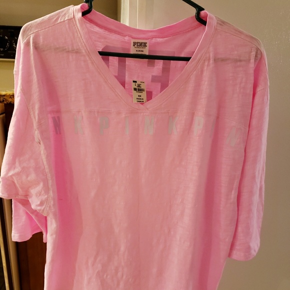 HTF PINK Jersey Vneck style tee - Picture 3 of 3